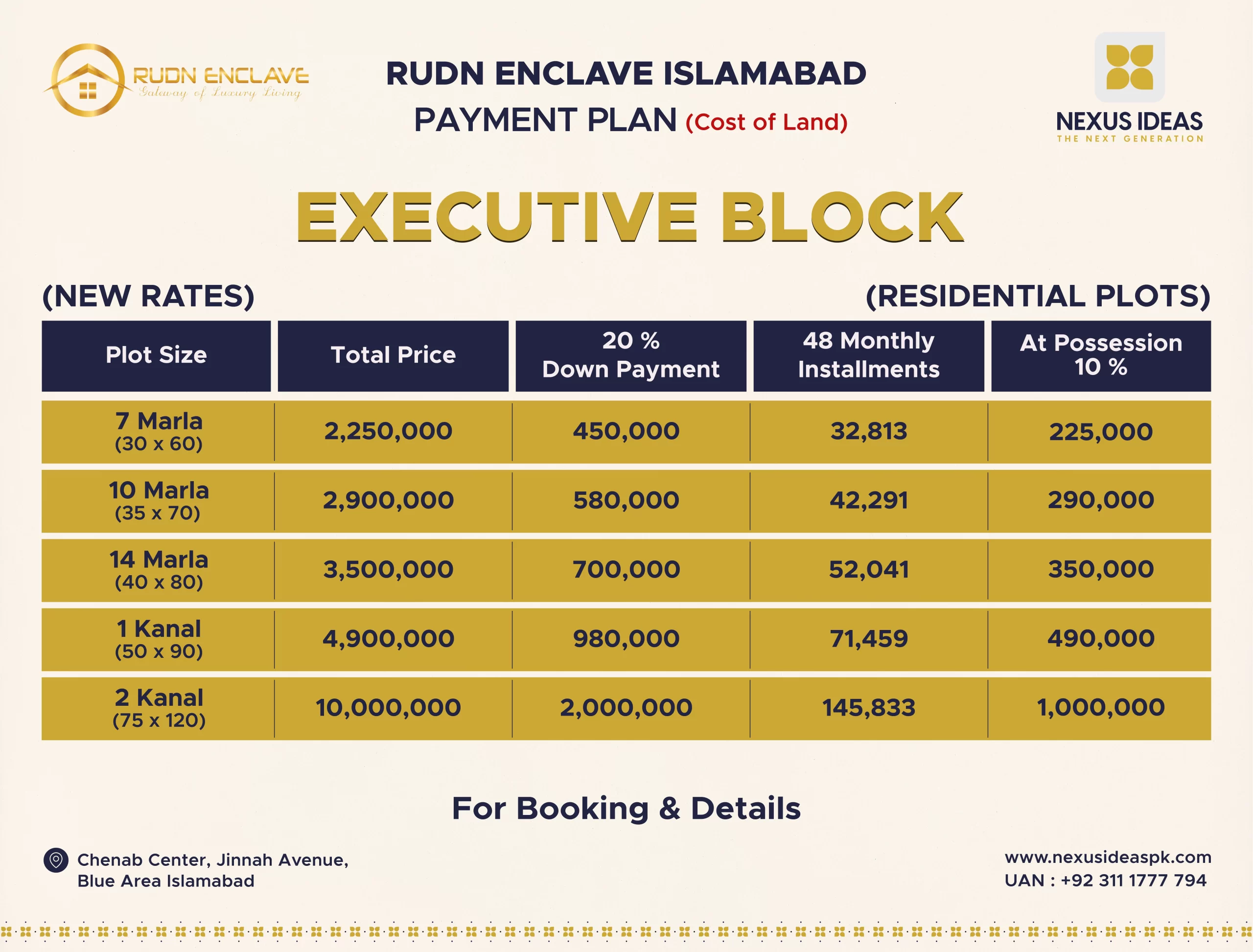 Residential Plots in Executive Block for Sale