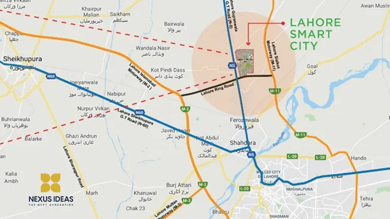 Lahore smart city 3.5 Marla Plot Location Map