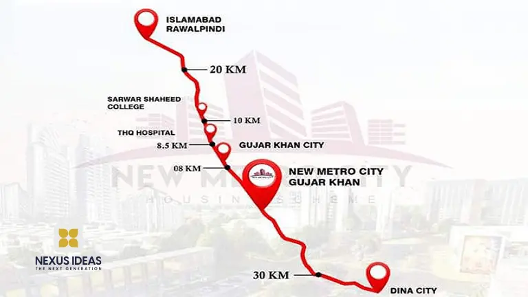 New Metro City Gujar khan Glow Park location map