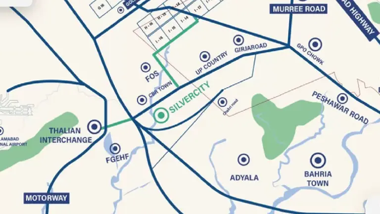 Silver City Housing Scheme Islamabad location Map