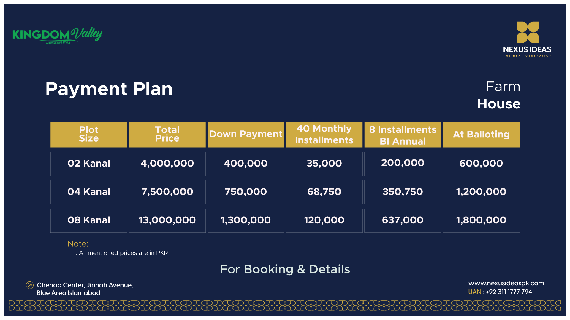 Kingdom Valley Farm house Payment Plan