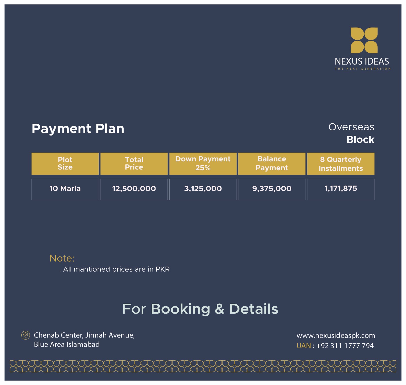 10 Marla Residential and Commercial Plots Payment Plan