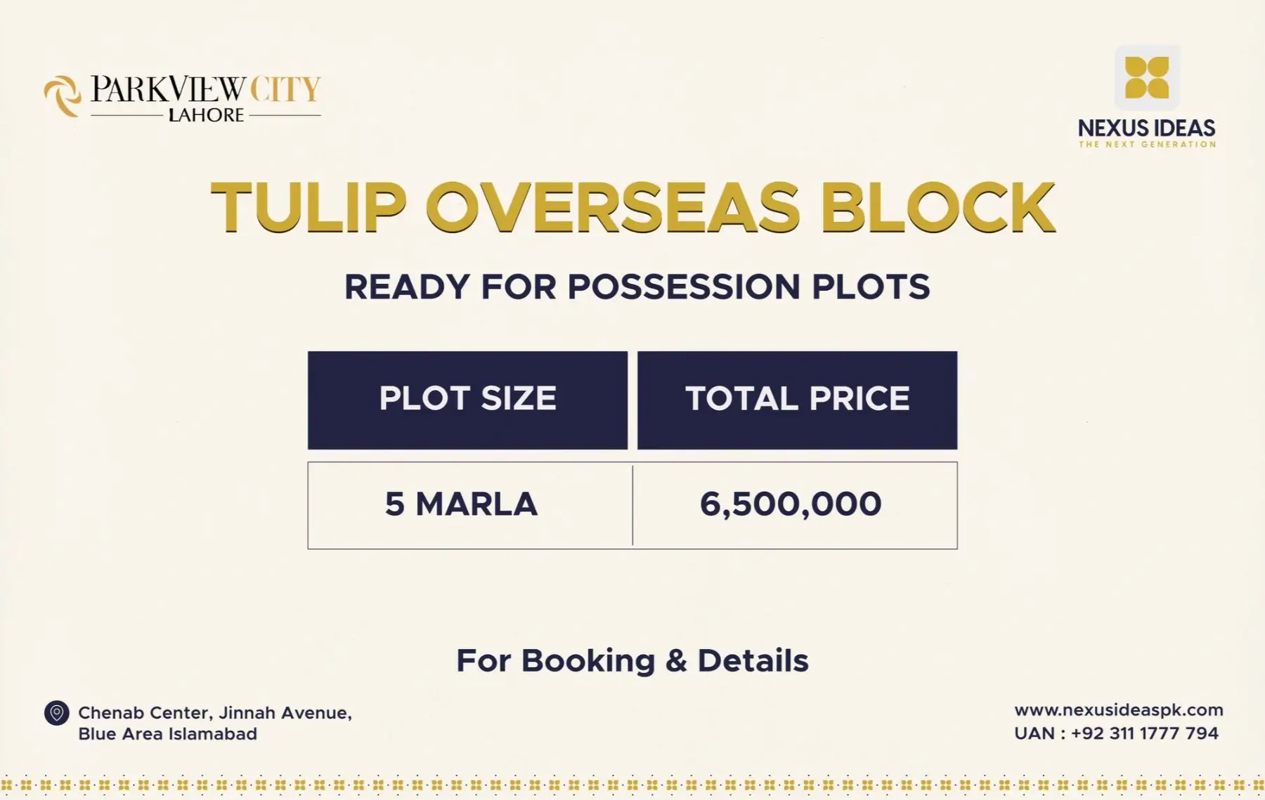 Park View City Lahore Tulip Overseas Block