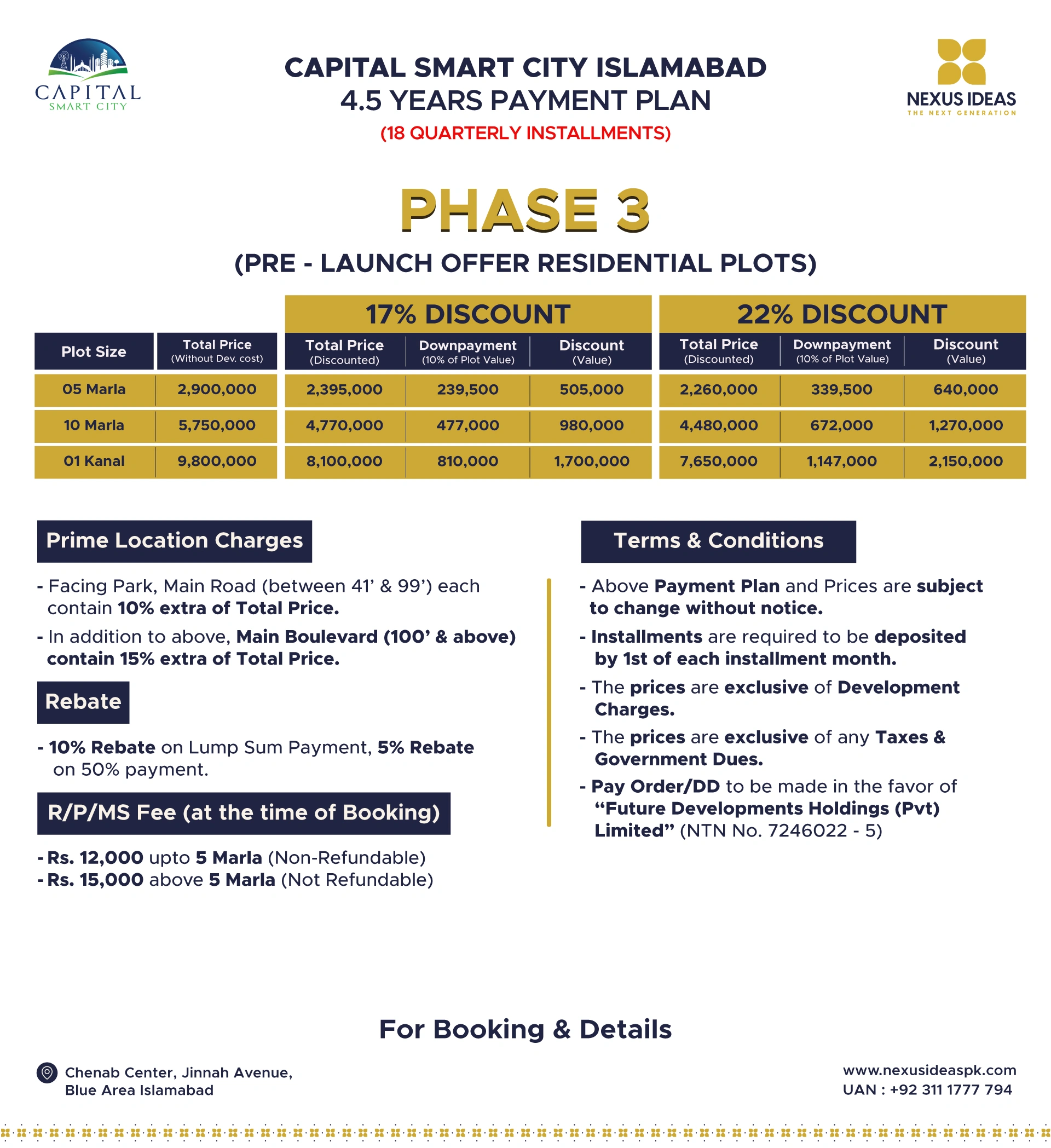 Capital Smart City Phase 3 Payment plan
