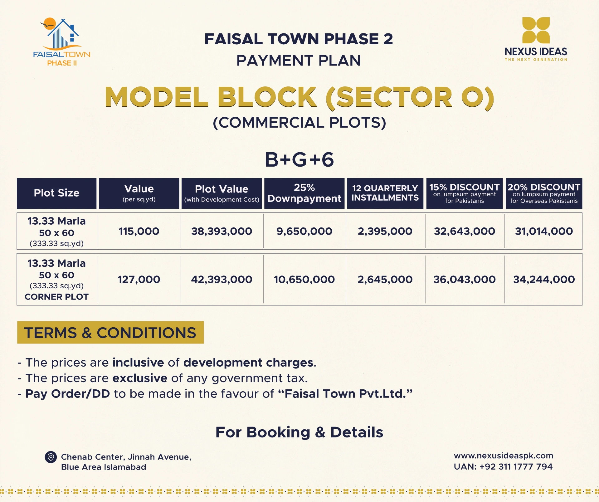 Faisal Town Phase 2 Sector O Commercial Plots Payment Plan 2025