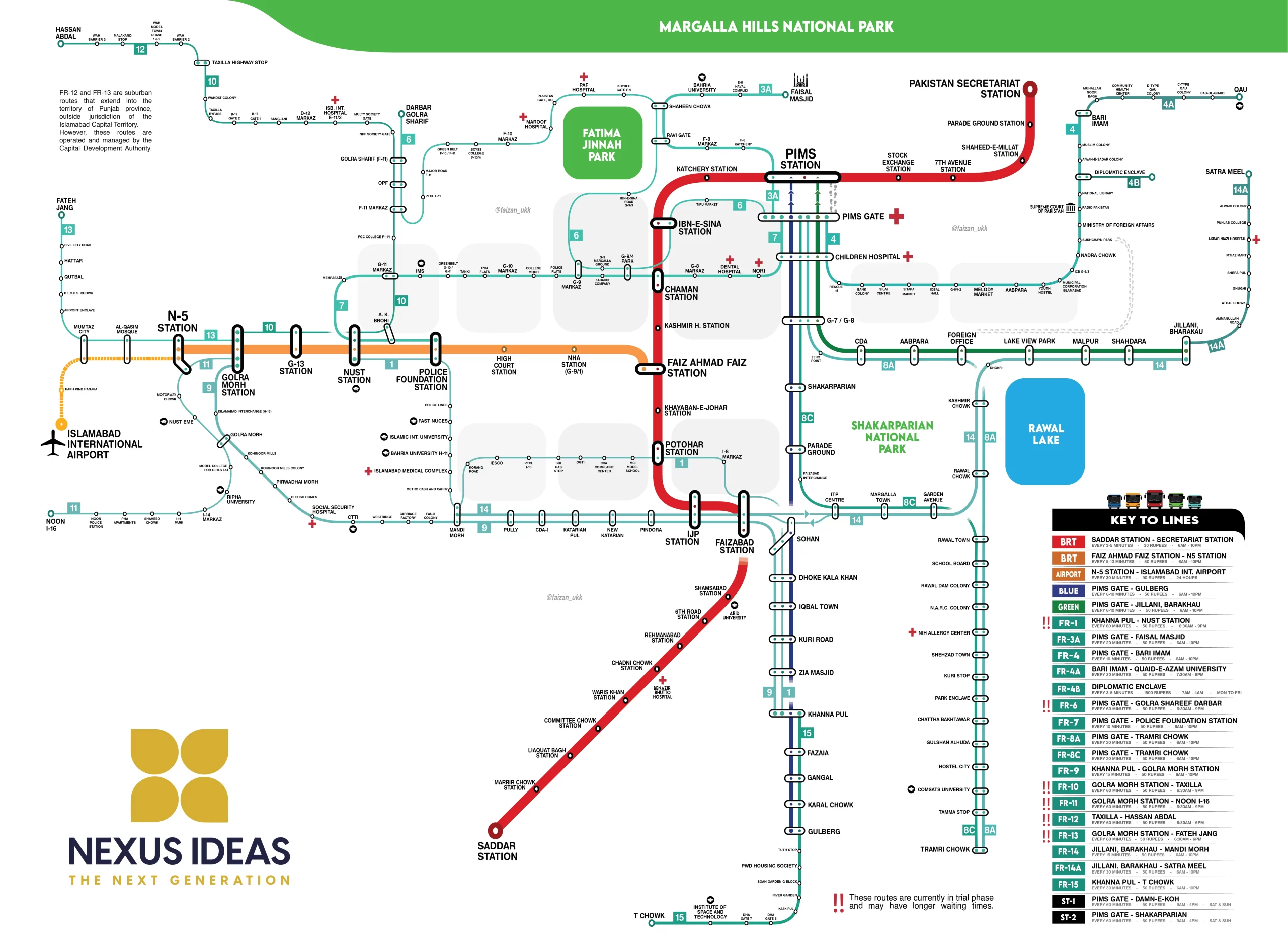 Rawalpindi Islamabad Metro Route Map